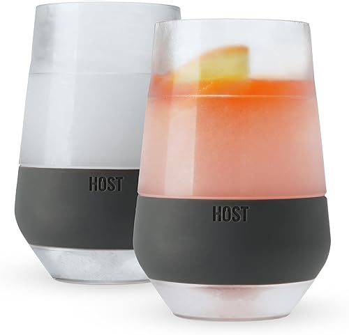 HOST Freeze XL - Vaso refrescante de vino con aislamiento de doble pared, para Aperol Spritz, 12 onzas, color gris, juego de 2