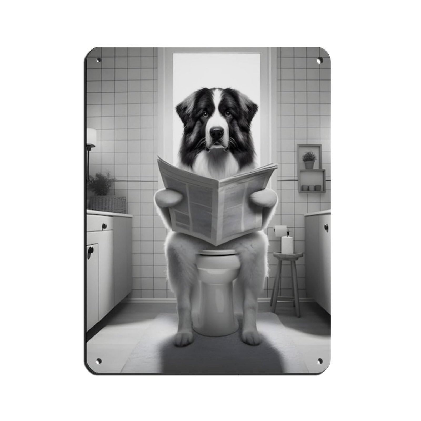 Bulgarian Shepherd DogBathroomArtPoster Retro Poster Metal Tin Sign Chic Art Retro Iron Painting Bar People Cave Cafe Family Garage Poster Wall Decoration 12x16inch(30x40cm)