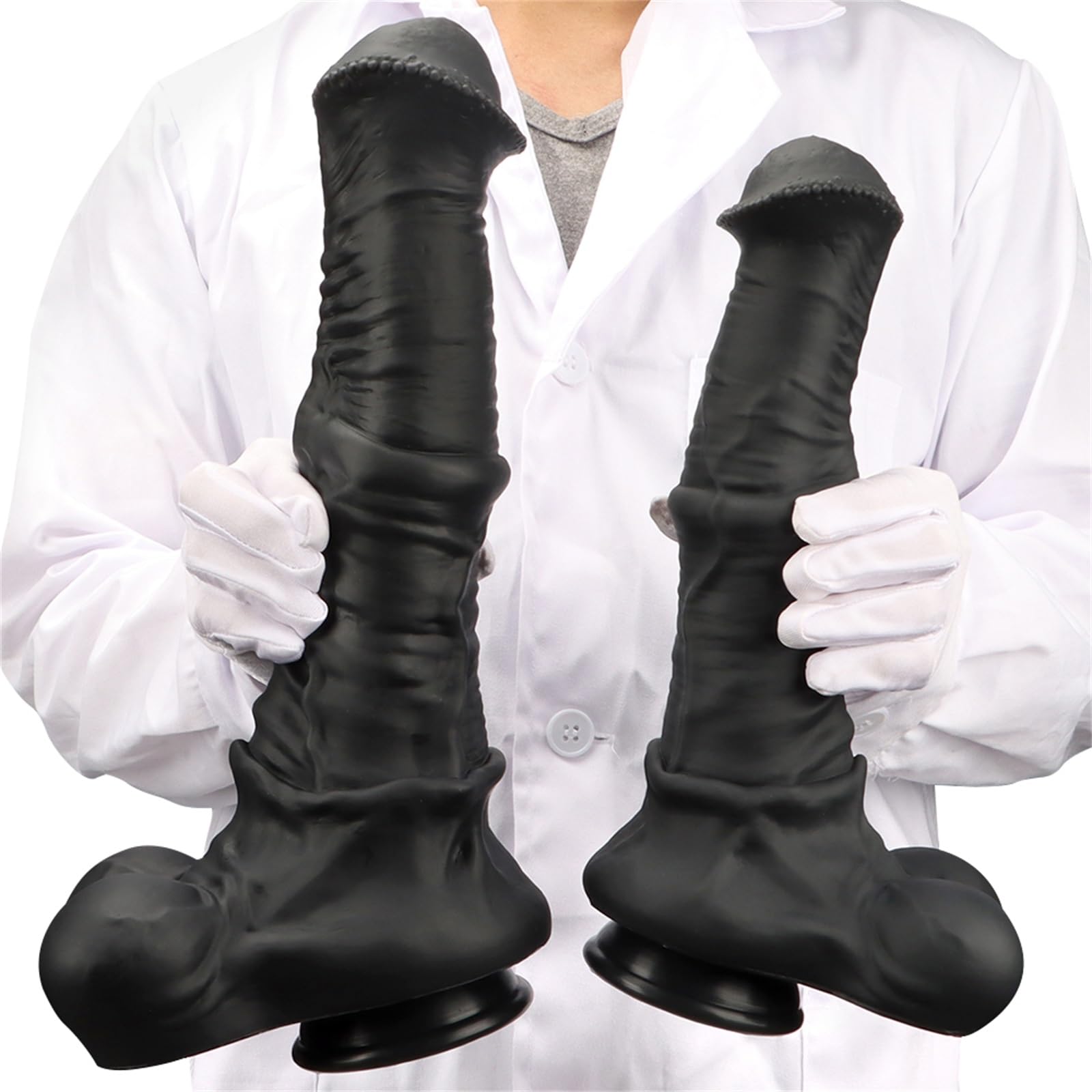 Gode Géant Monstre avec Ventouse Puissante pour Femmes et Couples, 6 Tailles, Noir XL