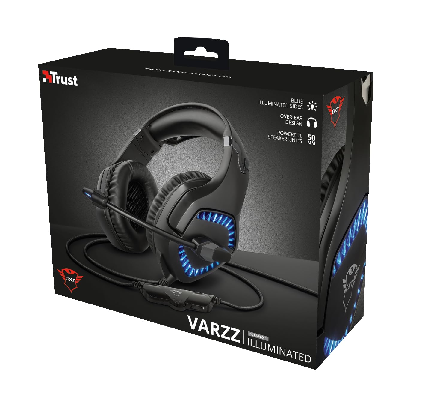Trust GXT 460 Varzz Cuffie gaming illuminate per PC, Nero