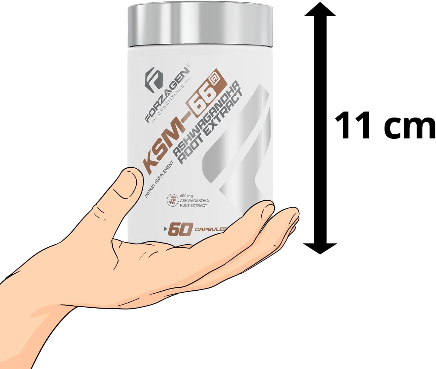 Forzagen KSM-66 Ashwagandha Root Extract Capsules, 600mg, 60 Count