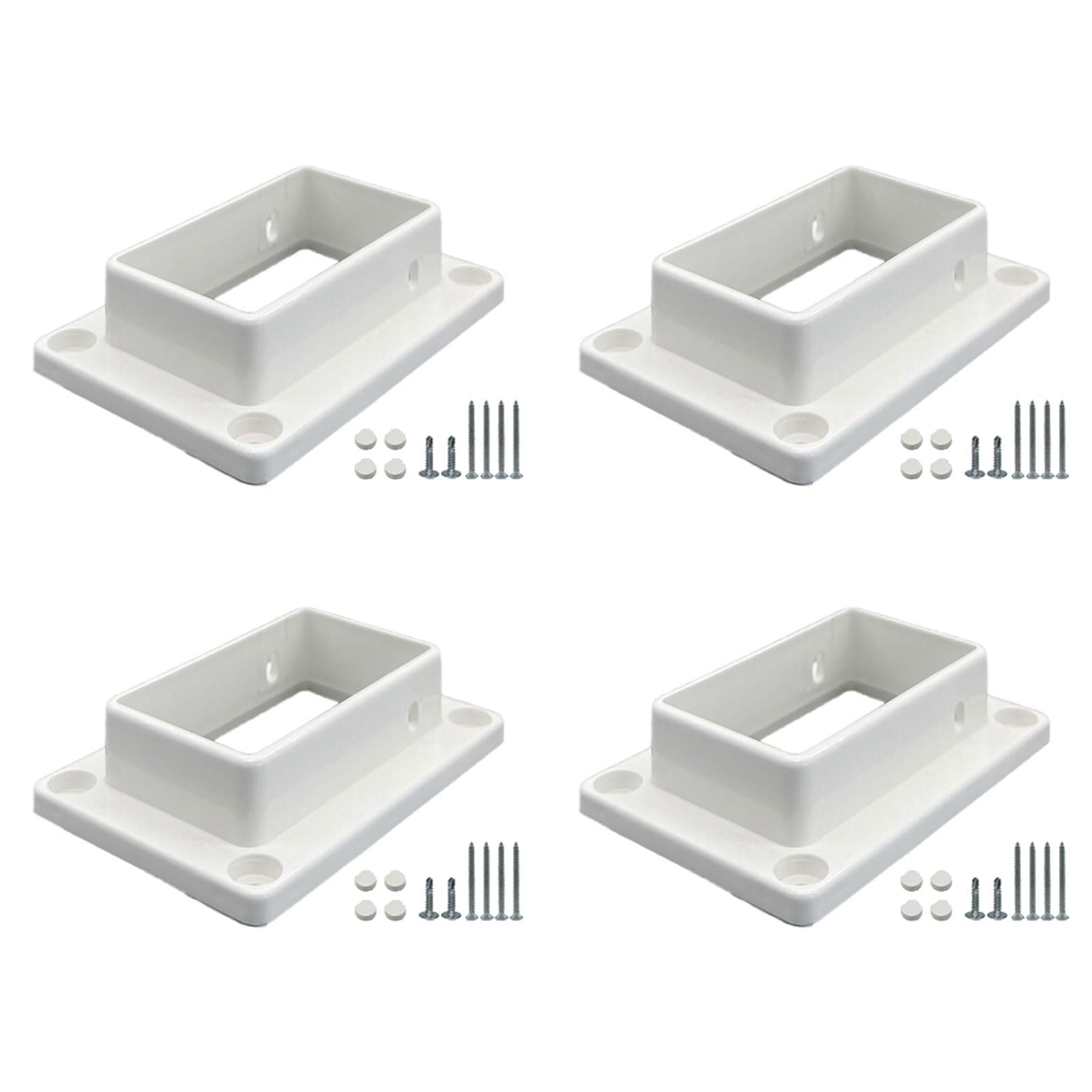 Weatherproof Fence Crossbar Connector Deck Railing Bracket Multipurpose White Railing Bracket for Yard Barrier Deck Outdoor Guardrail