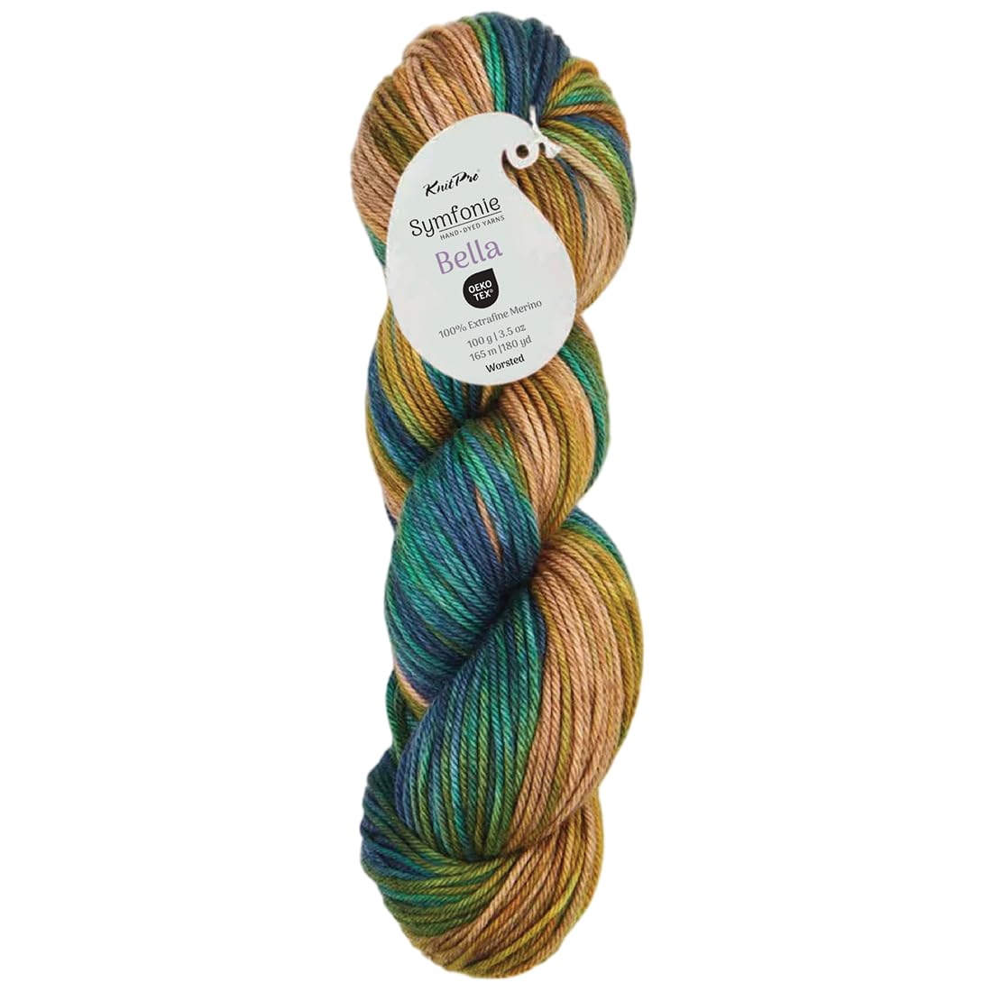 KnitPro Symfonie Hand Dyed Premium Yarn | 100% Extra Fine Merino Wool for Knitting & Crocheting, Worsted Weight, Oeko-TEX Certified, Colorfast Fiber