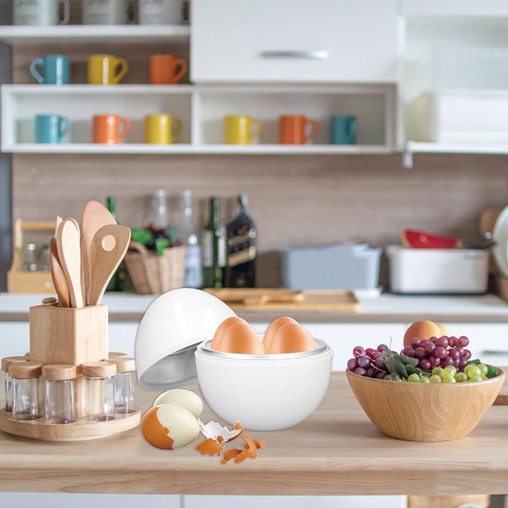 Cuociuova Per Microonde - Contenitore Per 4 Uova, Cottura A Vapore, Senza BPA, Bianco - Foto 9