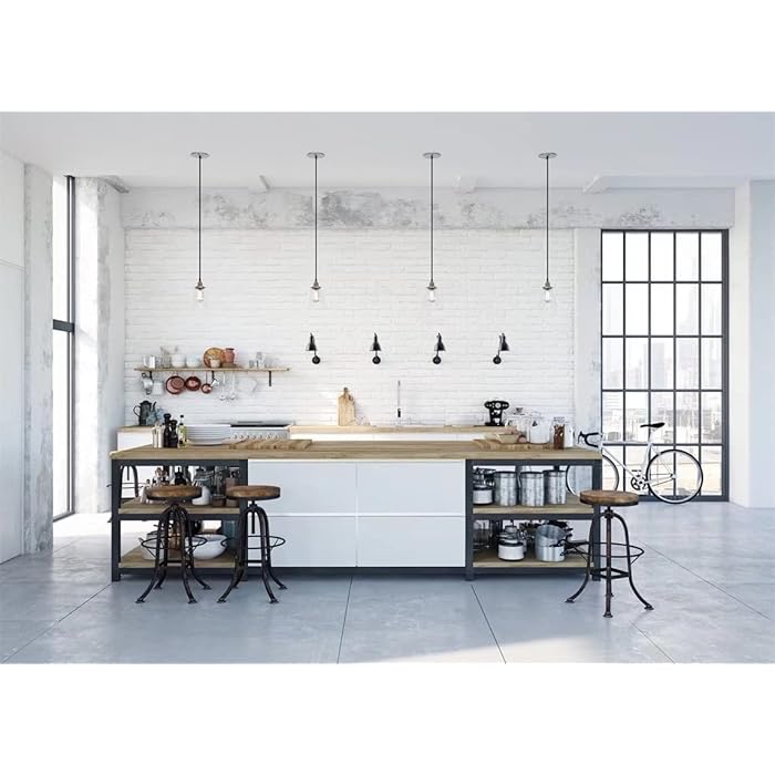 Buy BELECO Modern Kitchen Backdrop 8x6ft Fabric Open Kitchen Cooking
