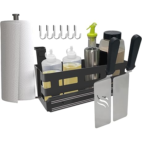 Griddle Caddy for Blackstone Griddles/Prep Cart, Space Saving Grill Accessories Storage Caddy,...