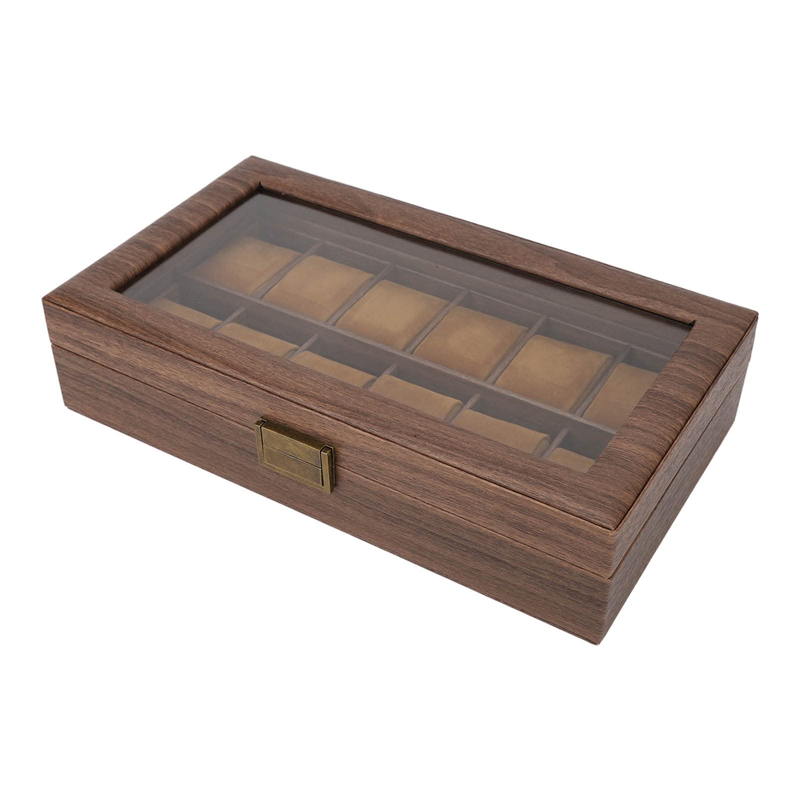 TOPINCN Caja Organizadora para Relojes, Estuche de Almacenamiento de Lujo con 12 Compartimentos para Uso Doméstico y de Oficina, con Cuero PU e Interior de Franela