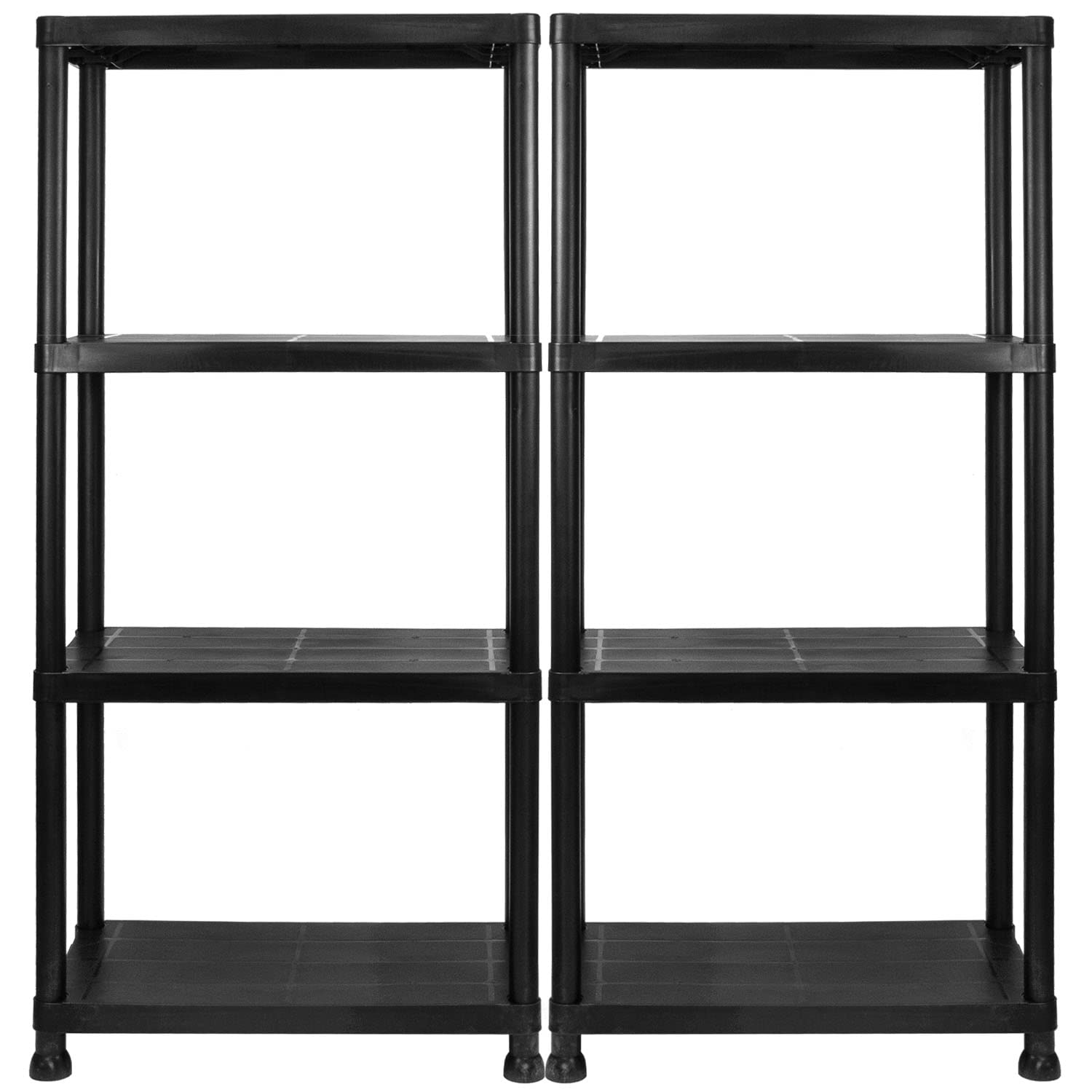 TekBox Garage Storage Shelves Black Plastic Shed Office 3 4 or 5 Tier Shelving Unit (2, 4 Tier)