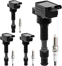 Ignition Coil Pack & Iridium Spark Plugs Set of 4 Compatible with Hyundai Elantra Kona Sonata Veloster Kia Forte Optima Soul 2.0L Replaces# UF816 27300-2E601