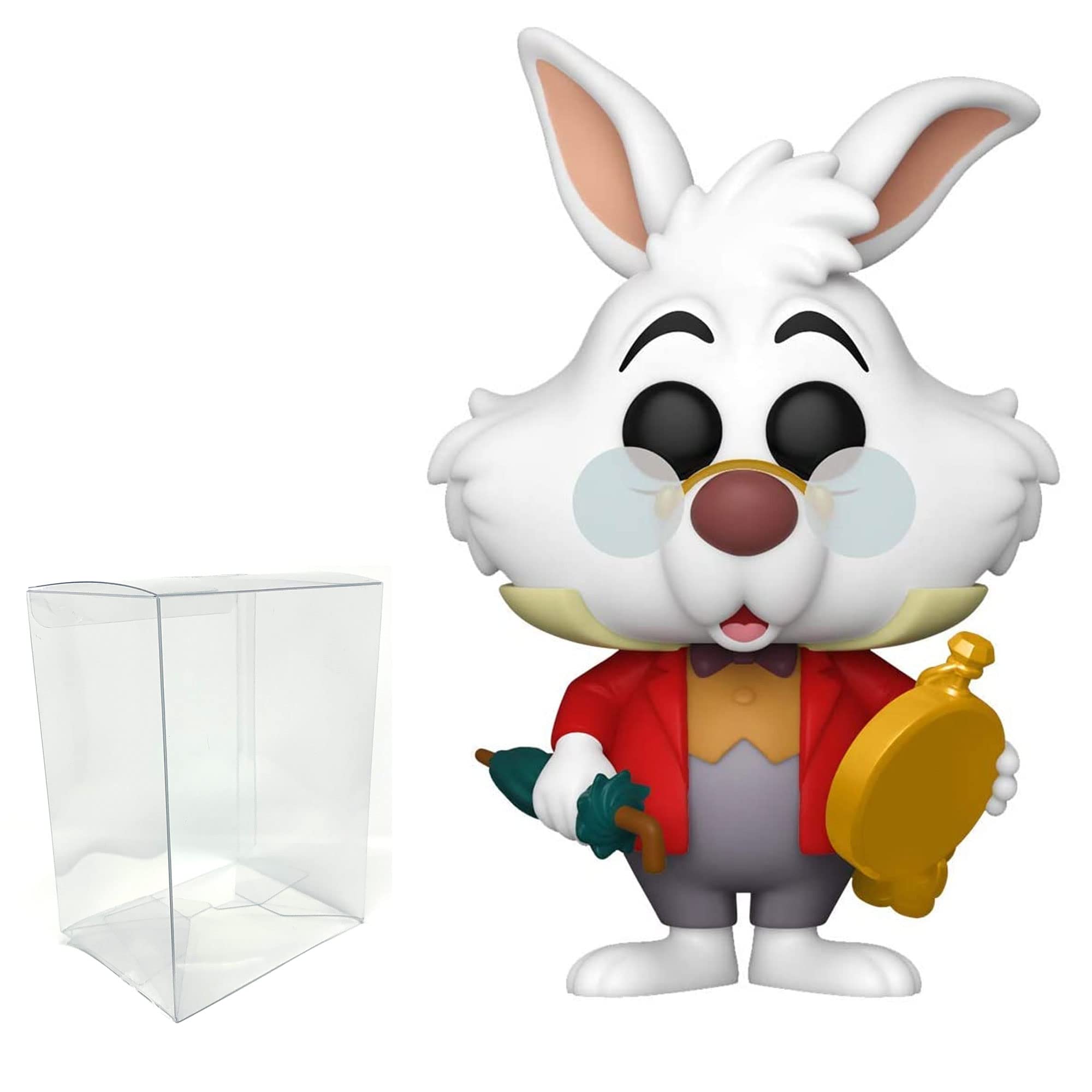 White Rabbit with Watch Alice in Wonderland 70th Funko Pop Protector Bundle – White Rabbit with Watch Pop Figurine Alice in Wonderland 70th Anniversary Collection with Clear Plastic Protector Case