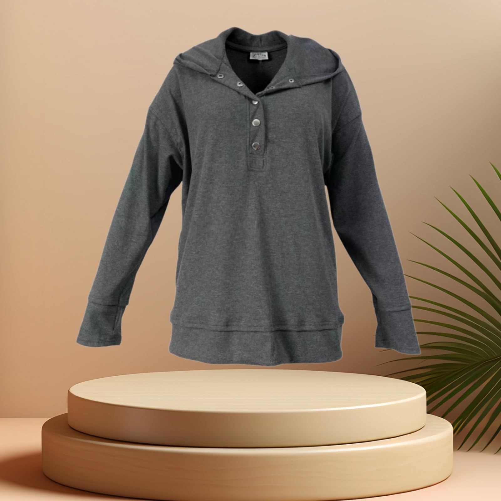 Damska bluza oversize z kapturem, dekolt w serek, rozcięcie, na co dzień, na jesień i zimę, topy