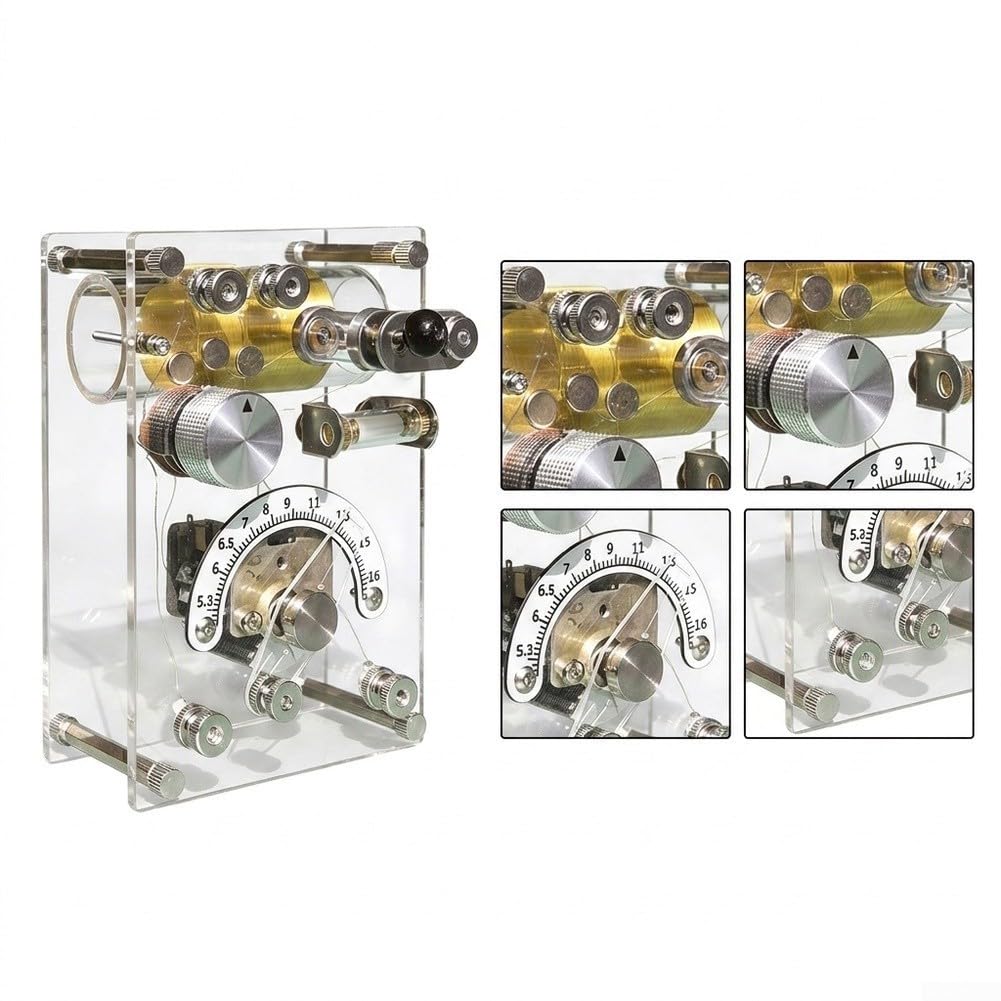 DIY für crystal Radio Kit Educational Science Project Transparent | Pädagogisches Experimentierkästchen, Vintage-AM-Radiotechnik, Batterieloser Betrieb, Transparentes , Für Schüler