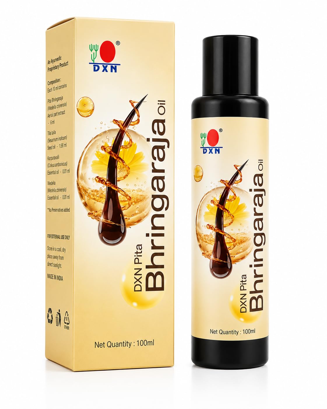 DXN Pita Bhringaraj Oil | Ayurvedic Hair Oil with Wedelia Chinensis & Sesame Oil | Scalp & Hair Care | For External Use | 100 ml-image-35