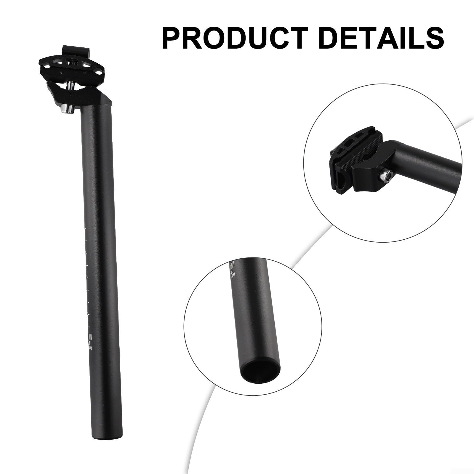 Lega di alluminio Bike Reggisella 27.2mm 30.8mm 31.6mm 25.4mm per Strada Mountain Bicicletta Nero 300mm