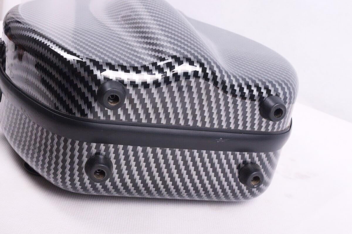 Geigenkoffer 4/4 volle Größe Composite Kohlefaser Hartschalenkoffer Starker Griff Rückengurte Weiche Polsterung (schwarz), CASE-21
