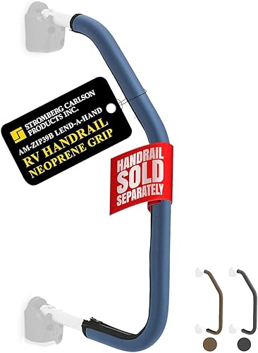 Stromberg Carlson AM-ZIP39B Lend-A-Hand Zip Grip – Cubierta de neopreno con cierre de nylon para mango de agarre de RV, pasamanos de escalera, barra