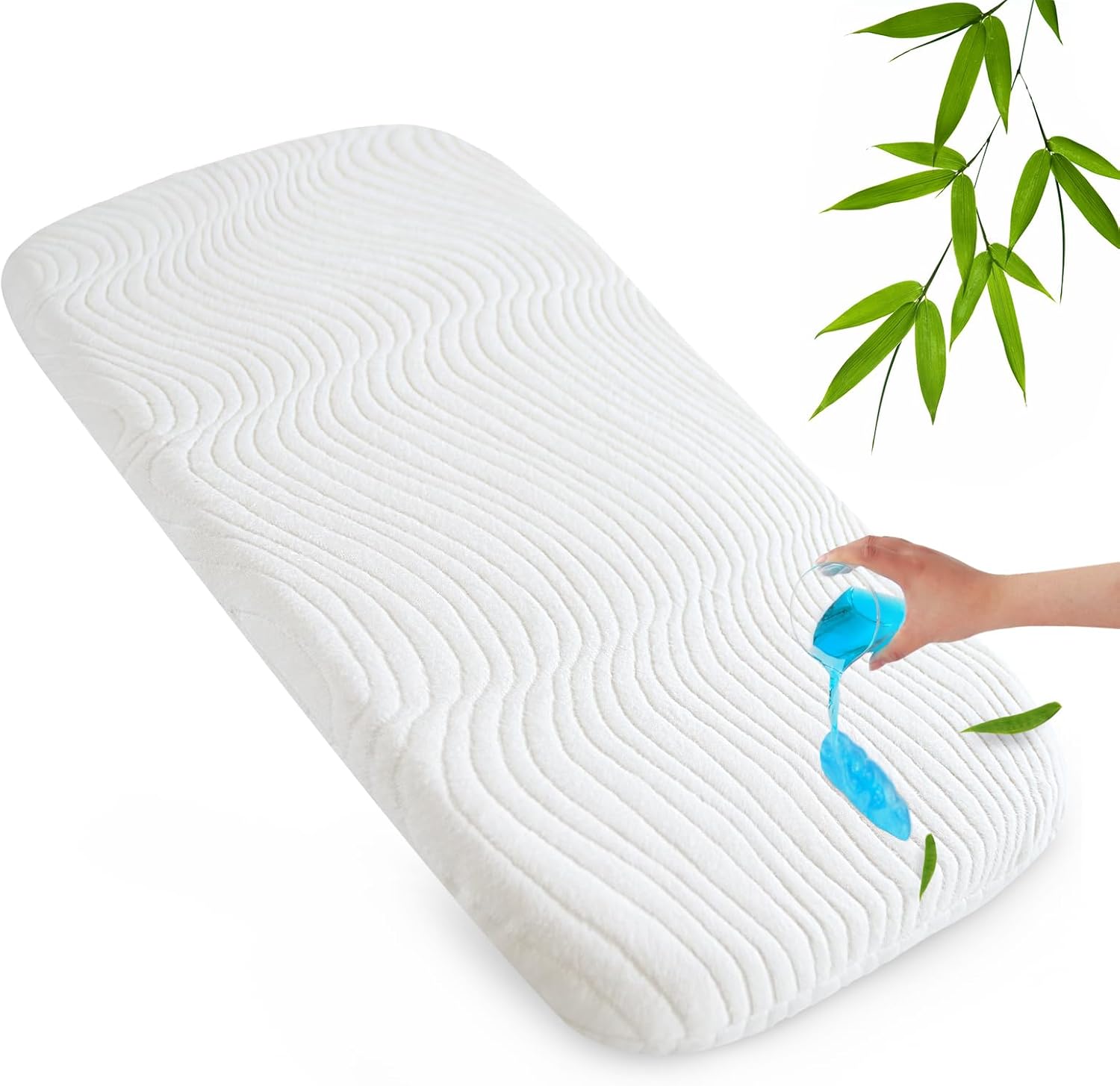 Baby Bassinet Mattress Pad 18" x 32" x 1" Fit for Dream On Me Poppy/RONBEI/Arm’s Reach Co-Sleeper, Waterproof Replacement Pad with Removable & Washable Mattress Cover