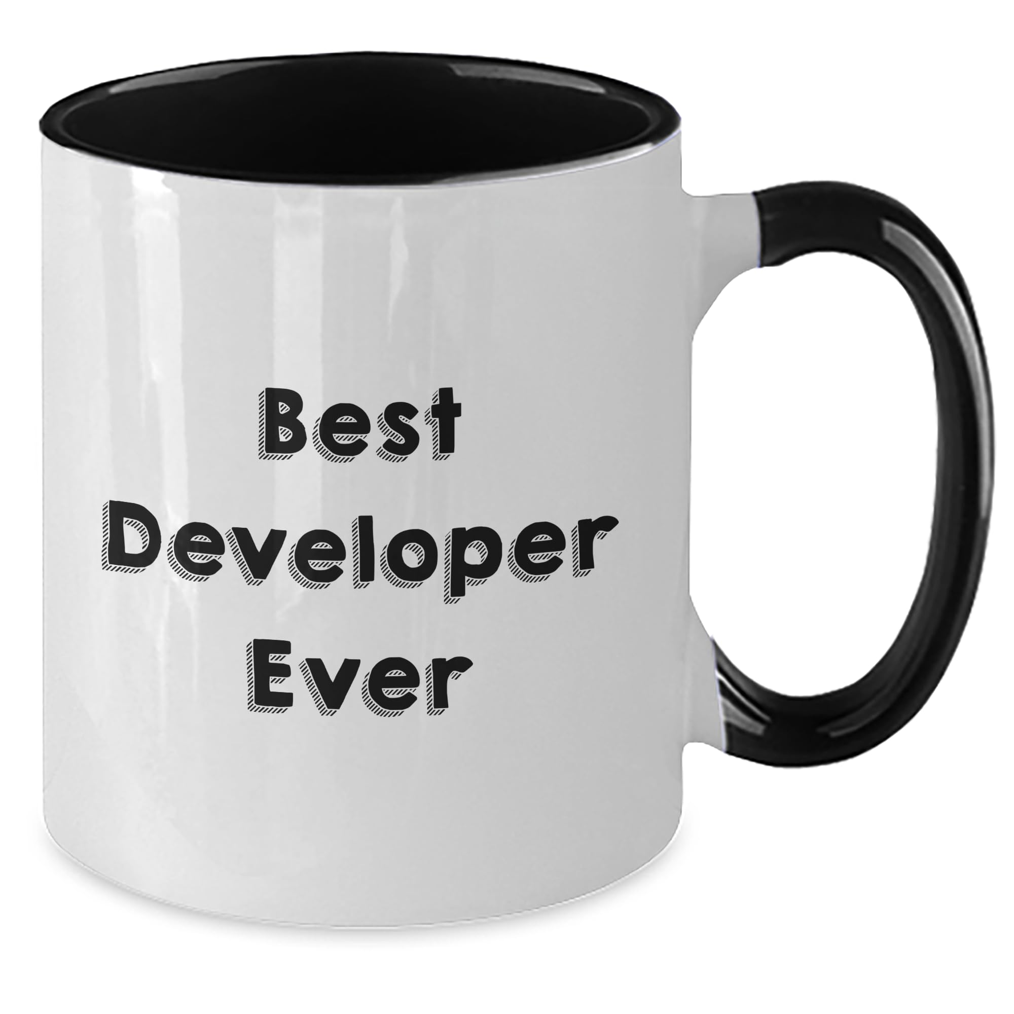 Christmas Unique Gifts for Best Developer Ever Funny Quote, Developer Gifts from Friends, Two Tone Coffee Mug for Men, Best Developer Ever Quote Funny