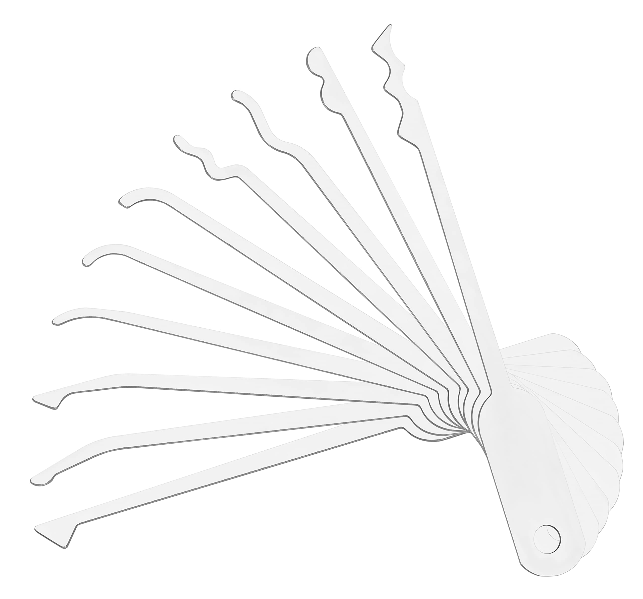 Multipick Cuchillas de repuesto Elite Lock-Pick para el juego de ganzúas, juego de 10 cuchillas intercambiables LockPick de acero inoxidable para muelles de 0,5 mm para principiantes y profesionales