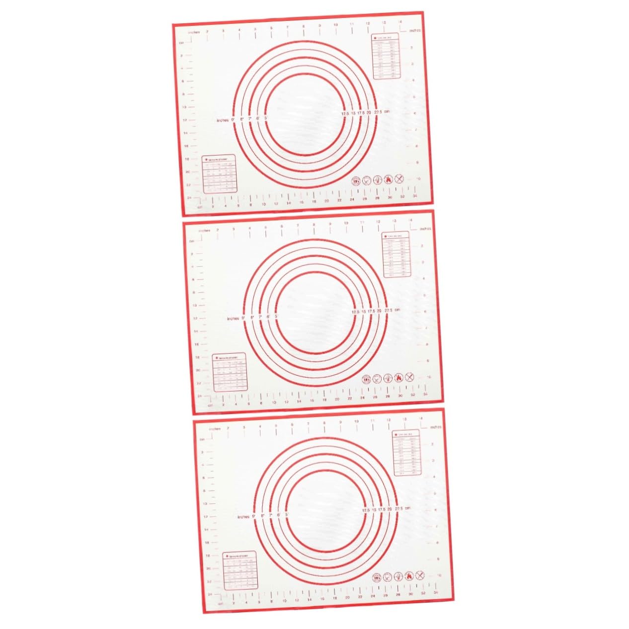 Alipis 6piezas Tapete De Silicona Antiadherente Para Hornear Mat De Pastelería Para Masa Para Cookies Pizza y Pan Resistente y Fácil De Limpiar