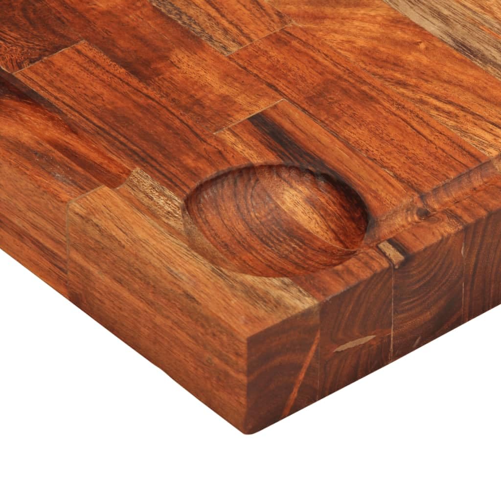 INLIFE Schneidebrett 60x42x4 cm Massivholz Akazie,Heim & Garten,Küche & Esszimmer,Küchenhelfer & -utensilien,Schneidebretter,Braun,9.05 KG,376055