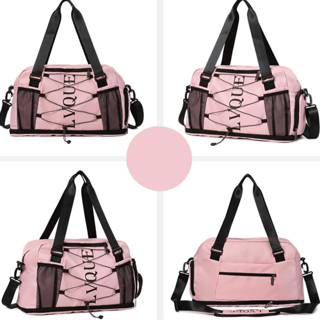Torba fitness o dużej pojemności torba podróżna torba bagażowa modna torba sportowa torba na noc z przegrodą na buty torba weekendowa, Czarny, 45x21x26cm, Nowoczesny