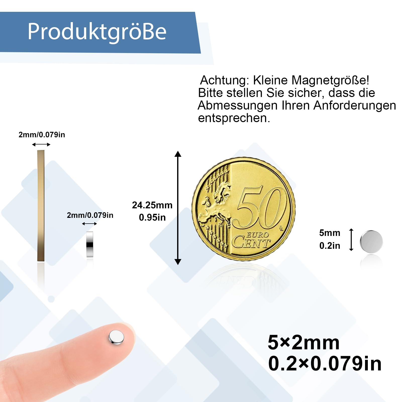 Calamite Potenti al Neodimio 5x2mm, Piccole Rotonde in Terre Rare, Magneti per Frigorifero e Lavagne Bianche