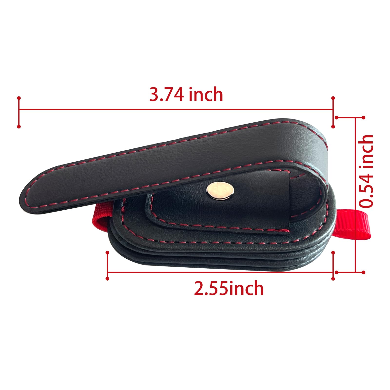 Paquete de 2 soportes para gafas de sol para visera de coche, clip magnético de cuero, aplicable a la mayoría de lentes, billetes, notas y tarjetas no magnéticas, etc. (negro)