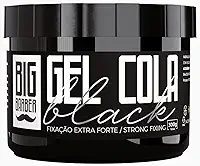 Gel Cola Black Big Barber 300g Pigmentado Fixação Extra Forte