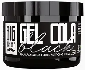 Gel Cola Black Big Barber 300g Pigmentado Fixação Extra Forte