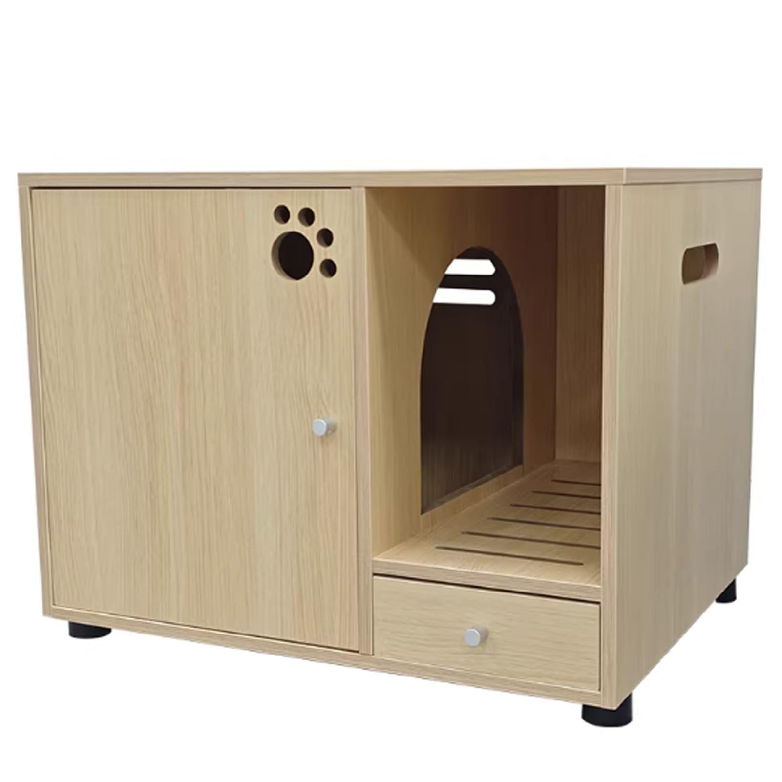 Mobile Lettiera per Gatti, Mobili for Cuccia for Gatti da Interno in Legno, Mobiletto for Bagno for Gatti 2 in 1, Gambe Alte for Soggiorno(68cm/26.7in)