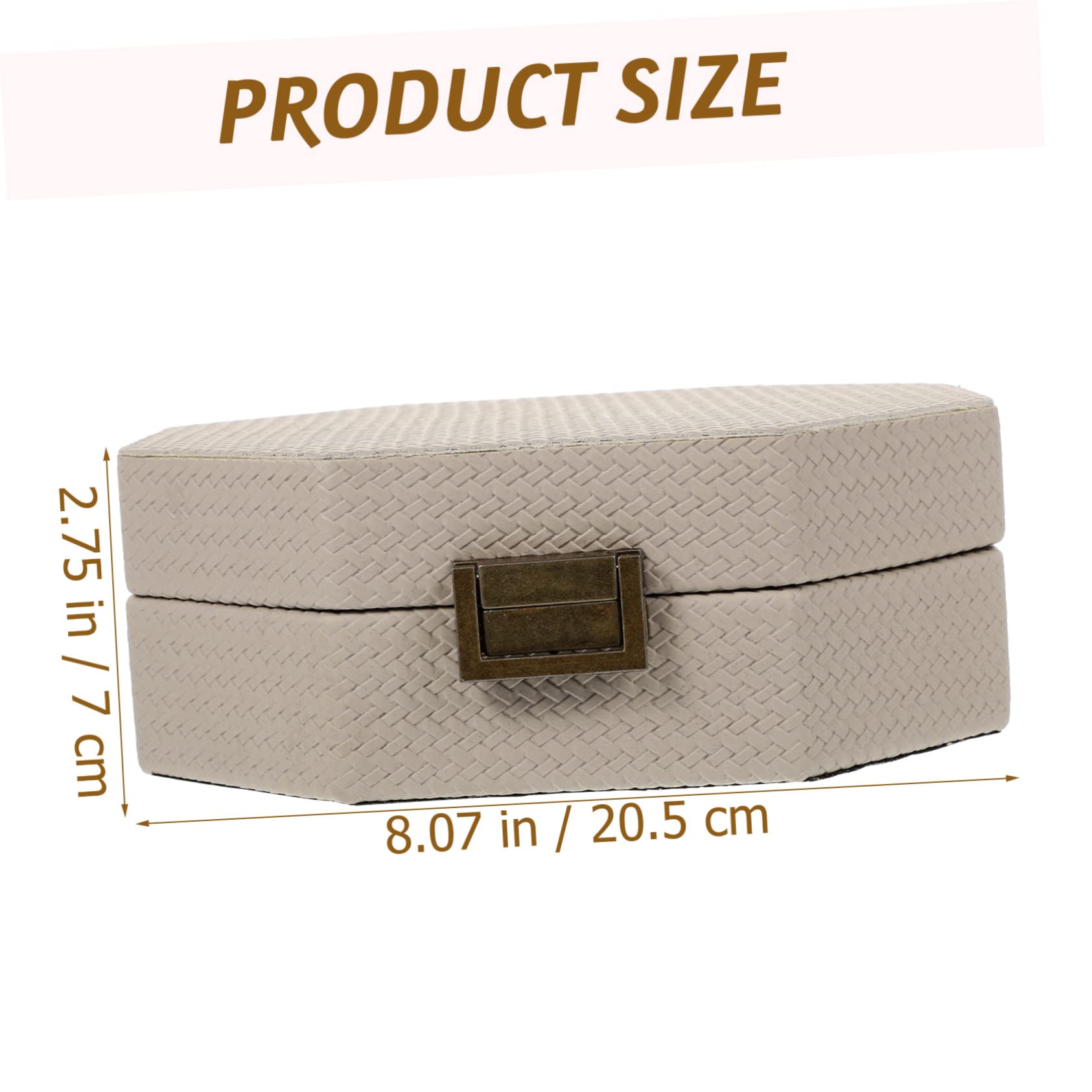 Beaupretty Boîtier de Montre Portable Beige en Cuir, Coffret Bijoux Simple