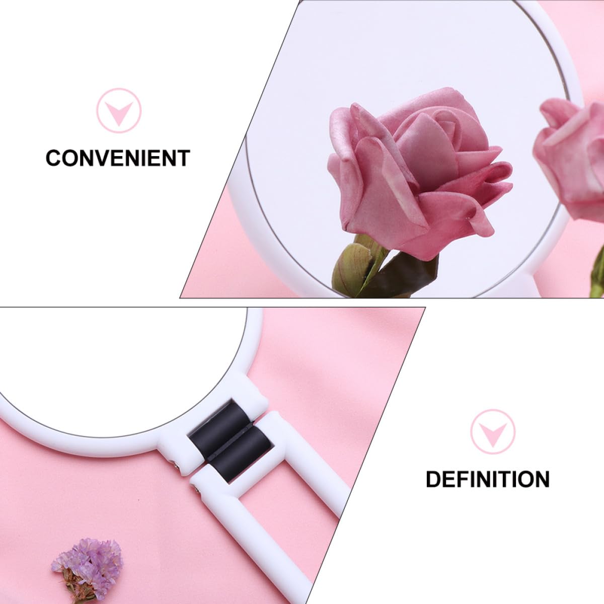 Espejo Cosmético Plegable de Doble Cara para Maquillaje, Portátil Color Claro 10x Aumento, Espejo de Alta Definición Adecuado para Uso Diario y Cuidado Personal