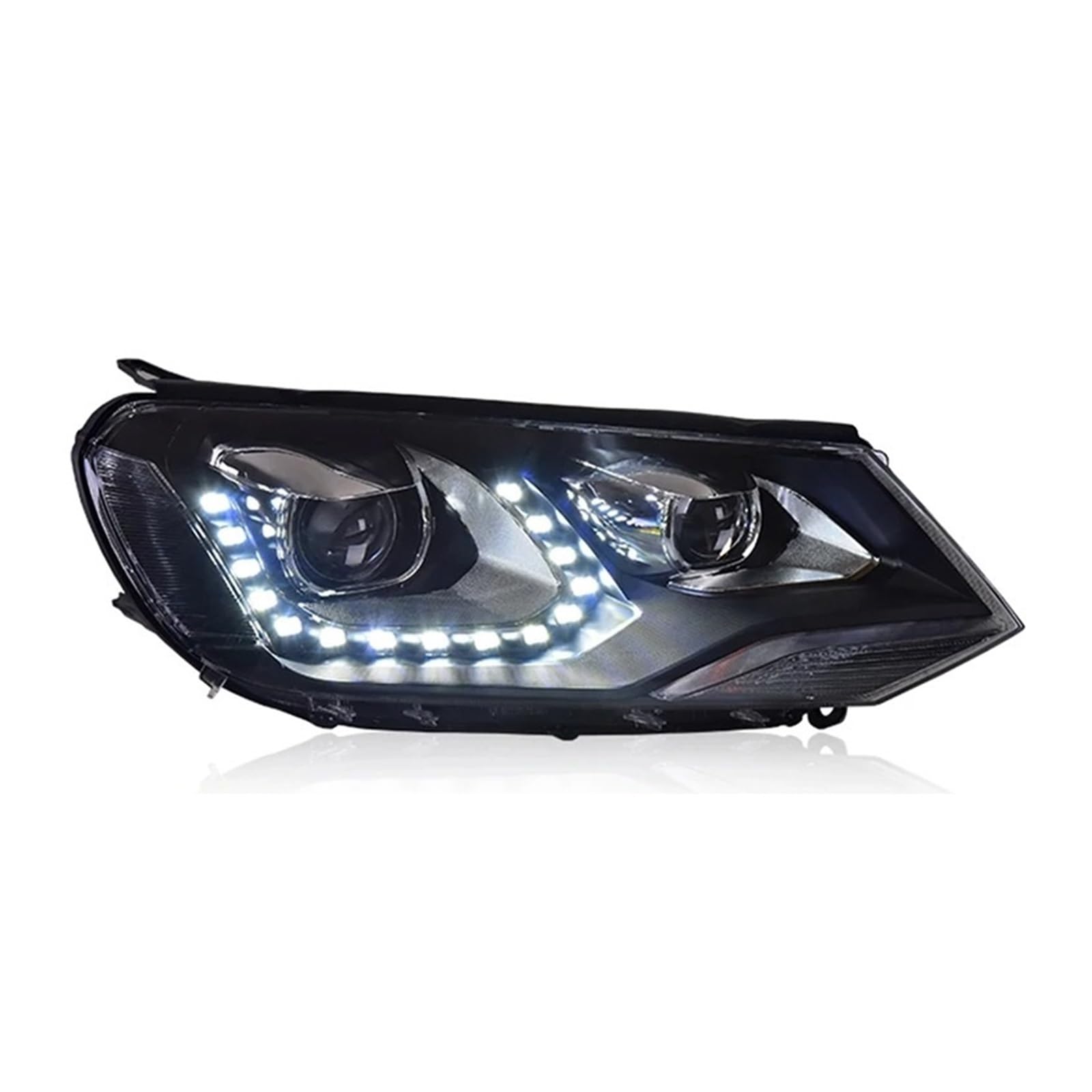 Gruppo Faro per Auto VW Touareg 2011-2015 2 Pezzi Luci Auto Faro Anteriore DRL modificato Lente proiettore Strumento Accessori Auto (anabbaglianti)