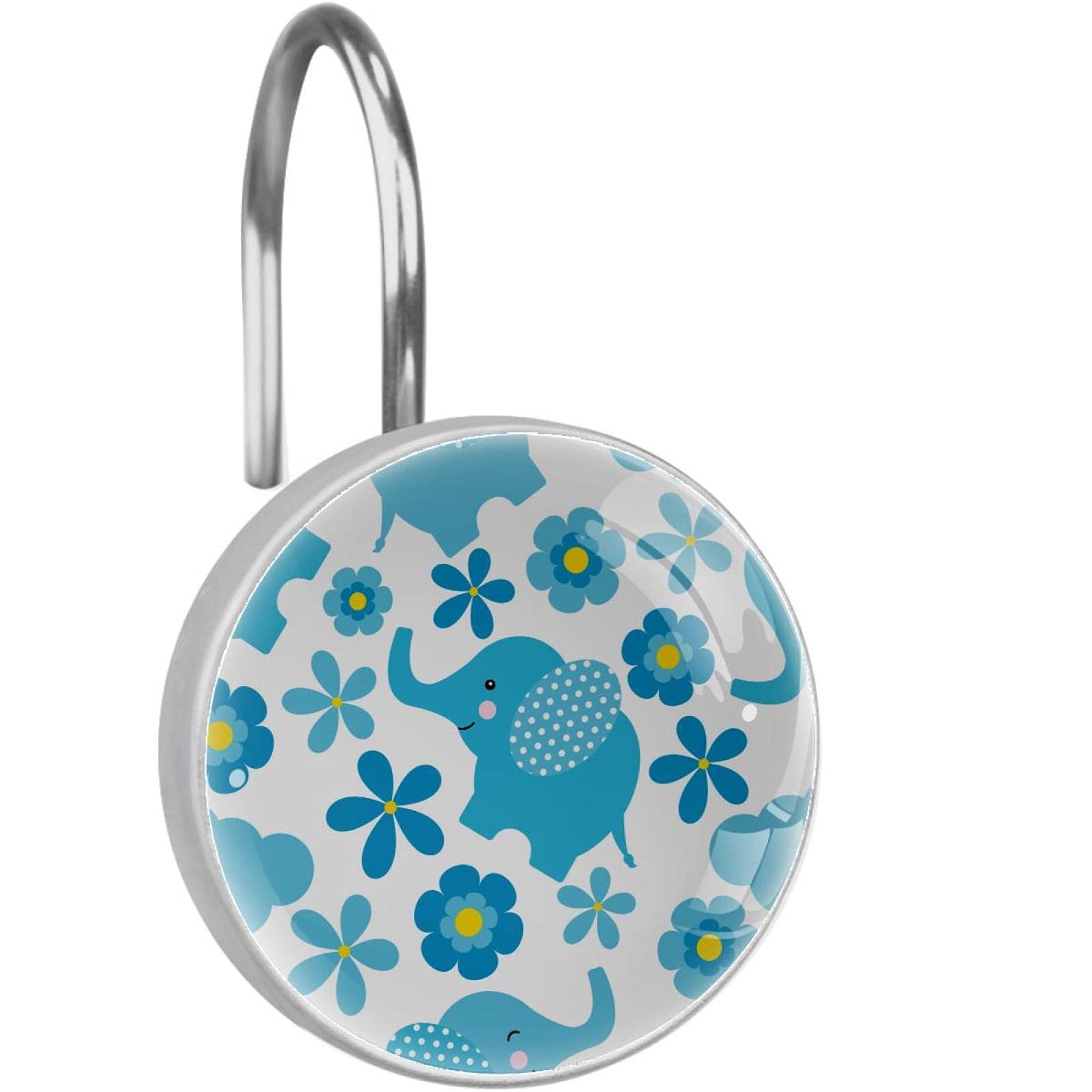 Crochets pour rideau de douche bleu | Décoration moderne salle de bain