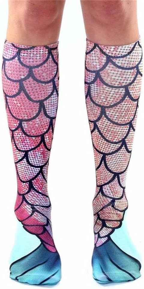 Fantastic Mermaid Tail Women Girl Knee High Boot Socks Halloween Xmas Cosplay Long Soft Socks