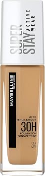 Maybelline New York Foundation, Superstay Active Wear 30 Hour Long-Lasting Liquid Foundation, Lightweight Feel, Water, Sweat and Transfer Resistant, 30 ml, Shade 34, Soft Bronze