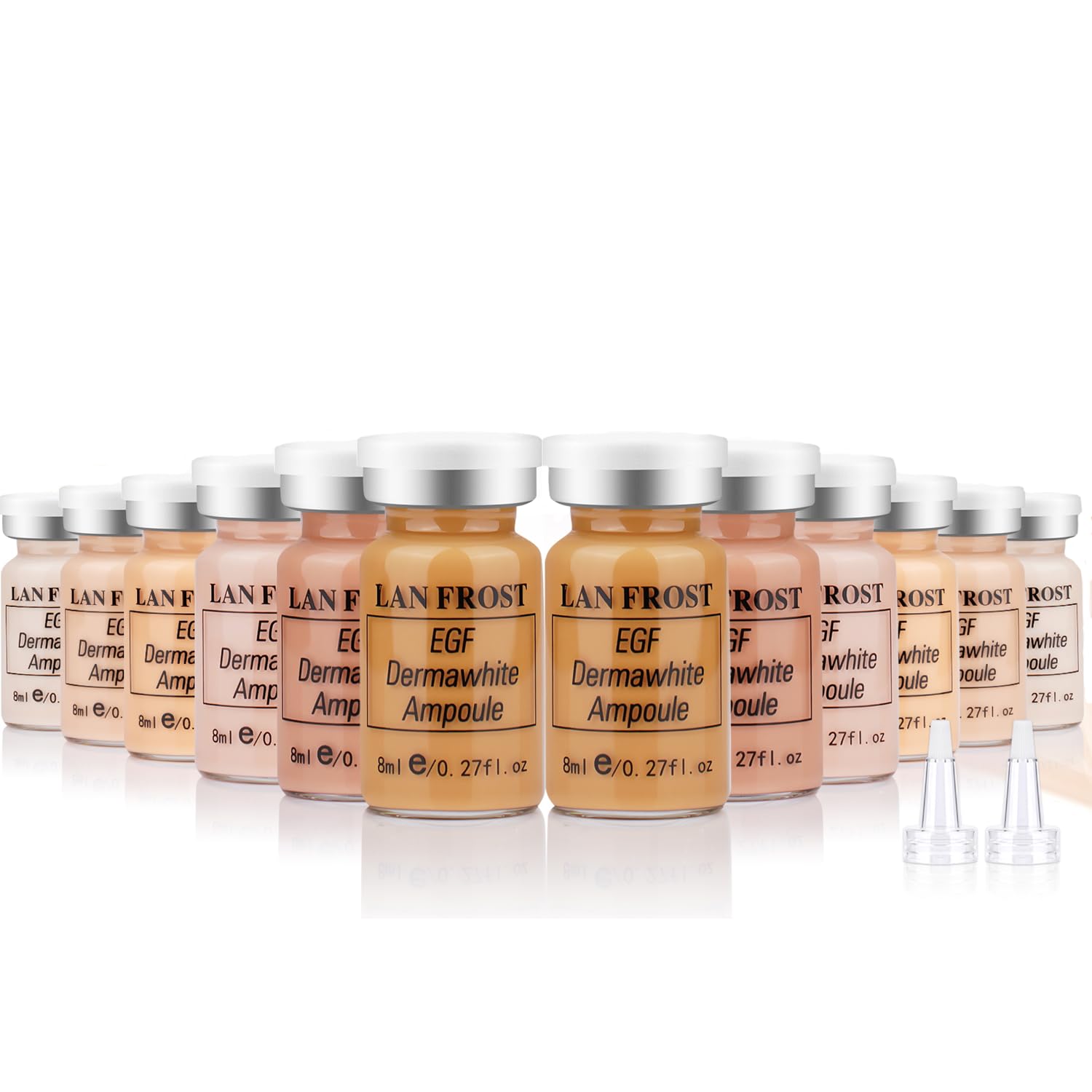 BB Pigment Glow Serum Starter Kit de base de ácido hialurónico, kit de cuidado de la piel, 8 ml, 12 piezas combinadas con niacinamida y péptidos para iluminar el tono de la piel, base | 8 ml, 12 unidades, combinadas con niacinamida y péptidos para aclarar