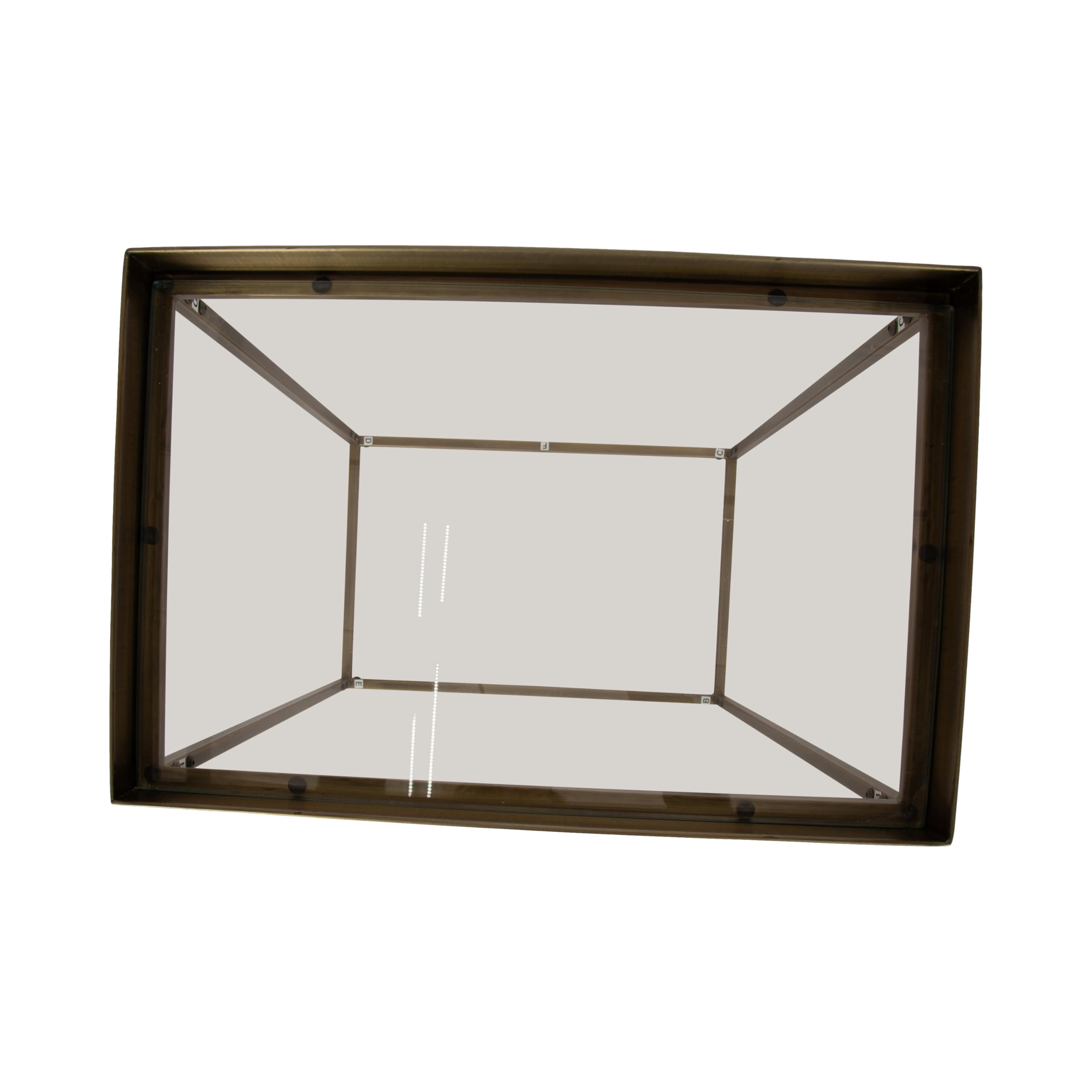 Kate and Laurel Lonsdale Transitional Glass Narrow End Table; 18 x 12 x 24; Clear Glass and Antique Brass; Decorative Contemporary Metal Side Table for Bedroom Nightstand or Living Room Accent