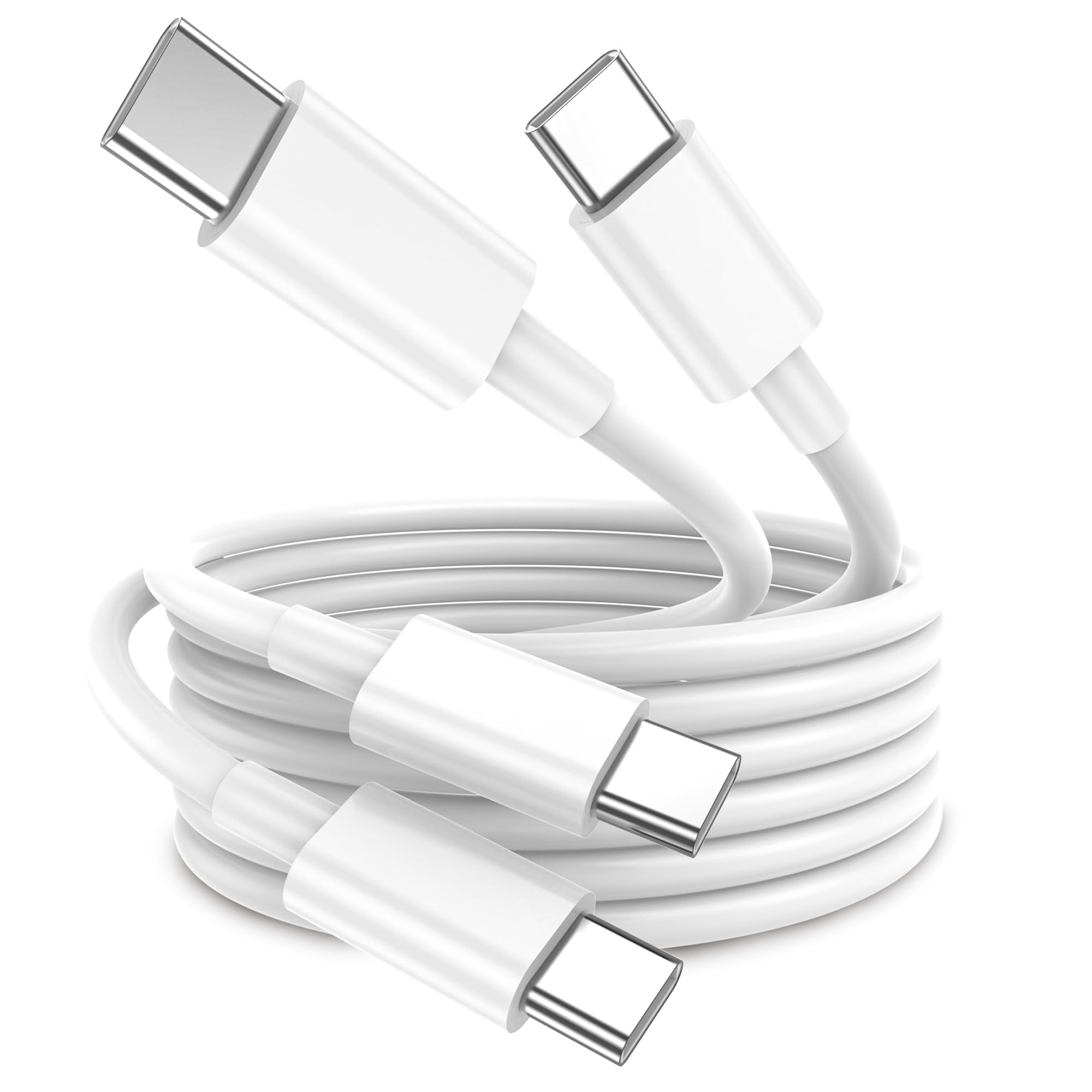 USB C to USB C 케이블 [2팩, 3m(10피트), 240W 고속 충전 타입 C 코드, 아이폰 17/16/15 프로 맥스, 삼성 S26/S25/울트라, 맥북 에어 M3, 아이패드 프로/스위치, 노트북용(화이트)