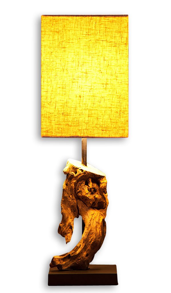 levandeo Lampe Tischlampe/Tischleuchte aus recyceltem Holz - Design Holzlampe Treibholz 15x15cm 45cm hoch - Jede Lampe EIN Unikat naturbelassenes Massivholz