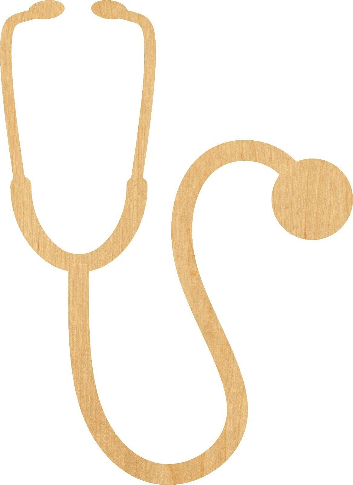 Stethoscope 2 Laser Cut Out Wood Shape Craft Supply Thickness: 1/8 Inch Size:7