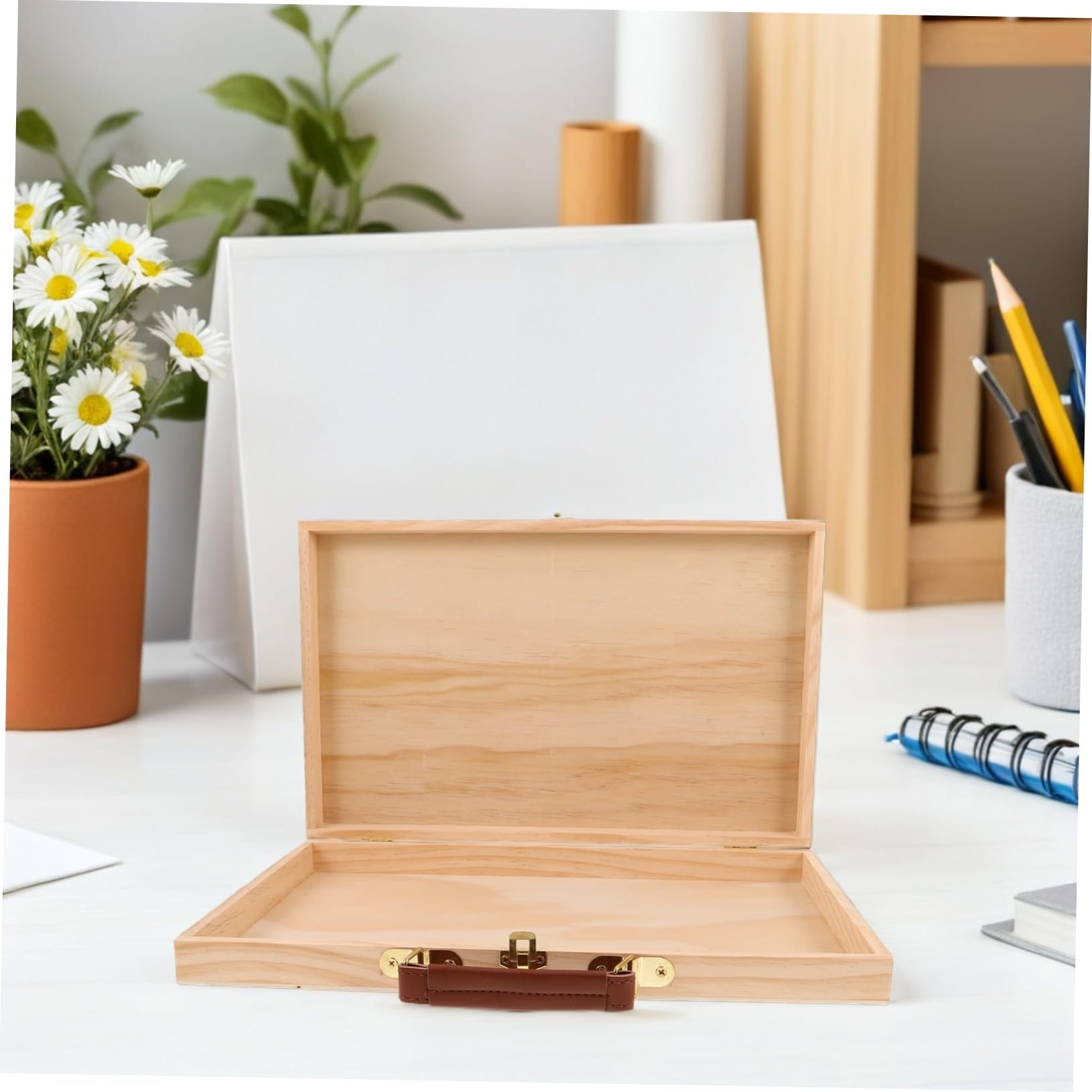 SOIMISS 2stücke Holzaufbewahrungsbox Tragbar für Künstlerbedarf Geeignet für Ölmalerei im Freien und Atelier mit Mehreren Fächern und Ergonomischem Tragegriff