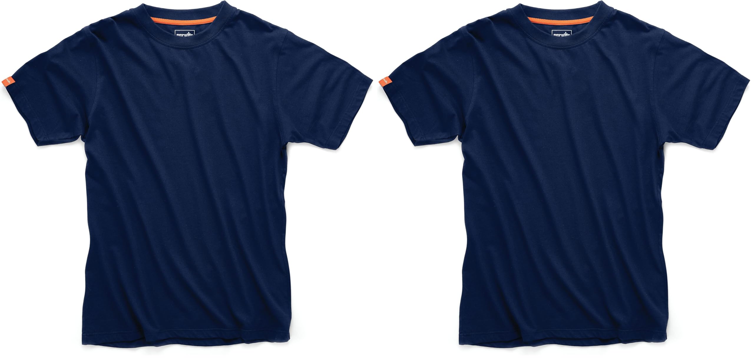 2 x Scruffs Eco Worker T-Shirt Mens 100% Cotton Breathable Work Shirt - Small