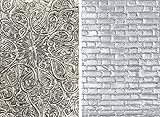 Tim Holtz Sizzix 3D Texture Fades Embossing Folders - Engraved and Brickwork - 2 Item Bundle