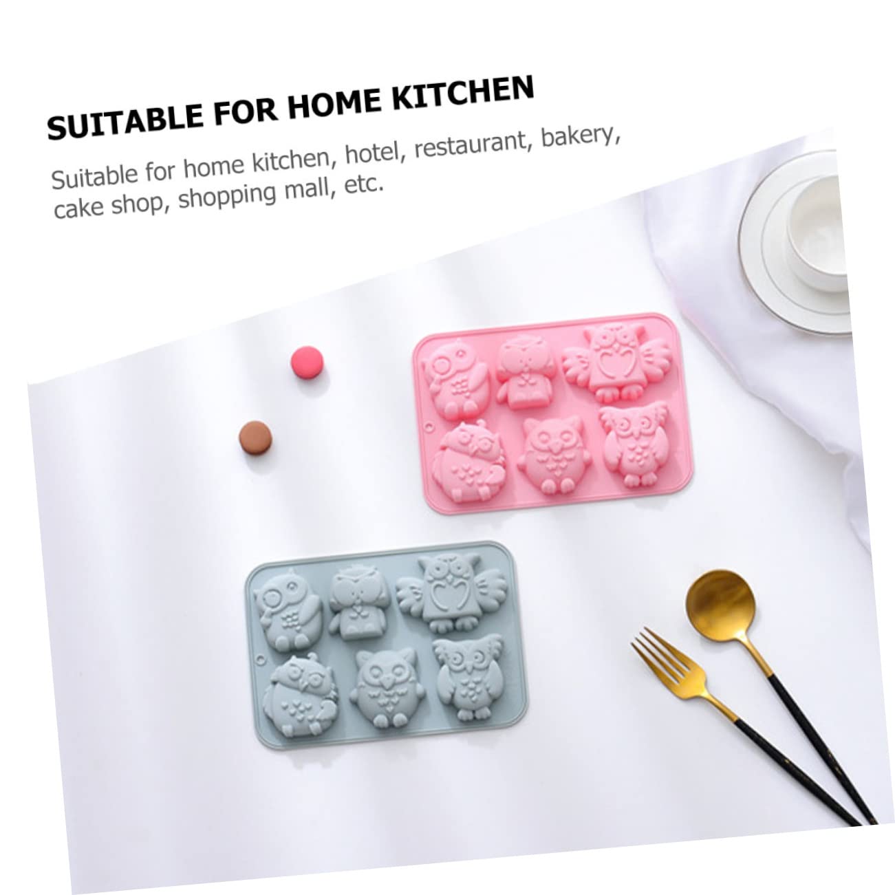 ABOOFAN 6pièces Moule à Gâteau Silicone Forme De Hibou Créatif Pour Pâtisserie Pratique Et Facile à Nettoyer Pour Événements Festifs Et Décorations