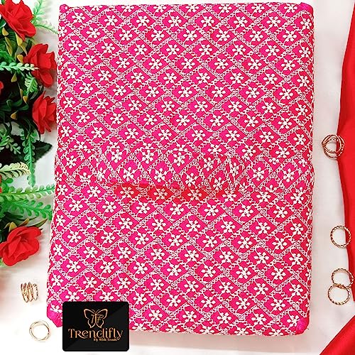 Image of Trendifly silk Lucknowi Jewellery Organiser Box for women Necklace organizer pouches Travel Makeup Cosmetic Earrings Jewelry Storage box for Bridal Gifting (Dark Pink)