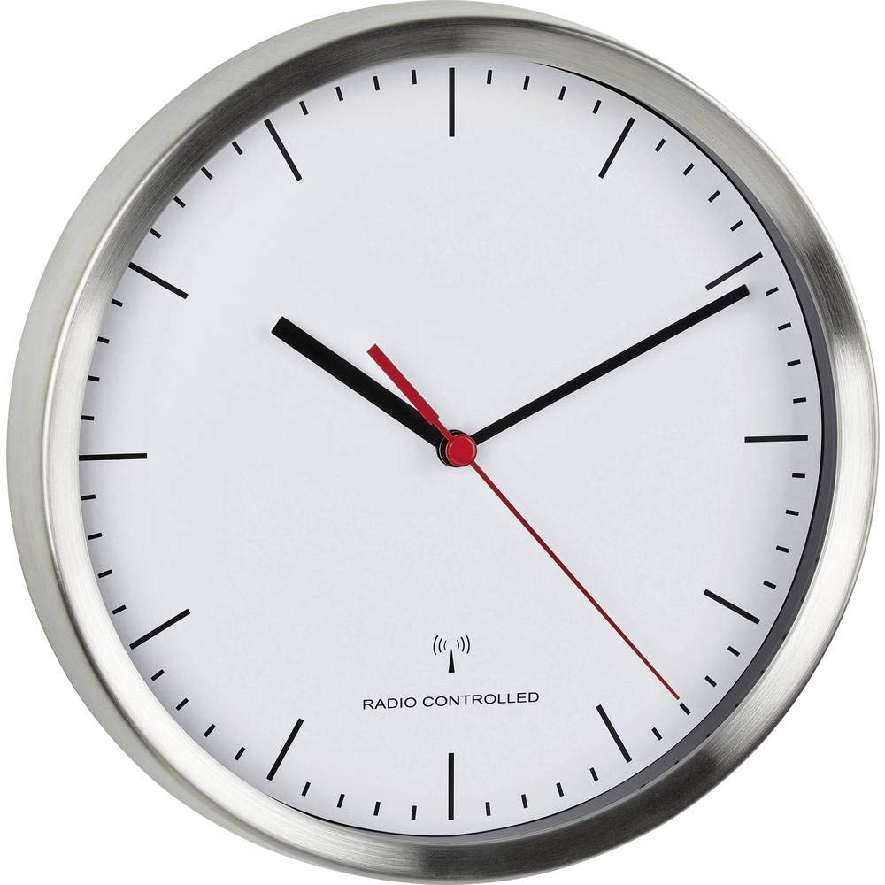 TFA Dostmann 60.3530.02 Orologio da Parete radiocontrollato con silenziosa Orologio spazzata Senza ticchettio
