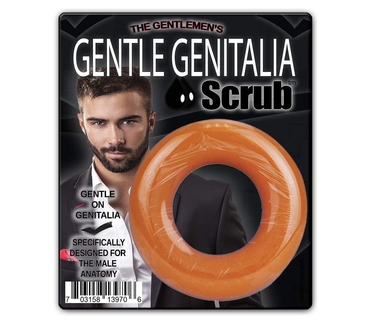 GO Gentlemen’s Gentle Genitalia Scrub Deluxe - Novelty Soap for Men, Funny Stocking Stuffer, Yellow, Lg