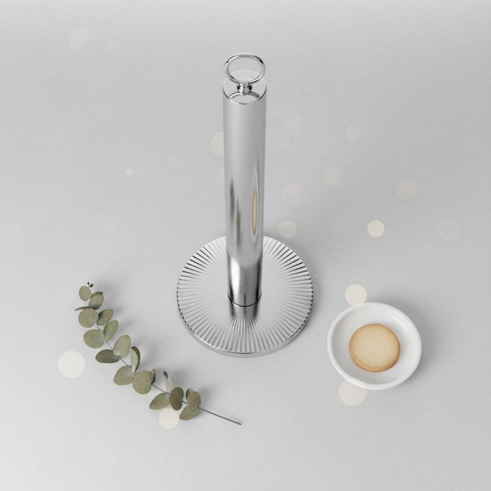 Porta Carta Cucina Portarotolo Asciugatutto Dispenser Salviette Supporto Verticale in Acciaio Inox 304 Dal Design Minimal con Base Pesata Adatto per Stile Nordico